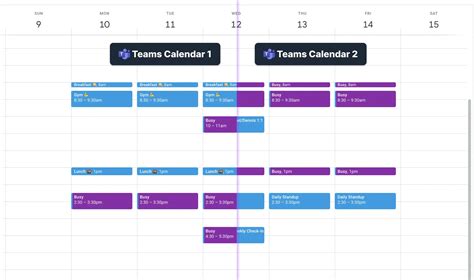 show multiple calendars in teams